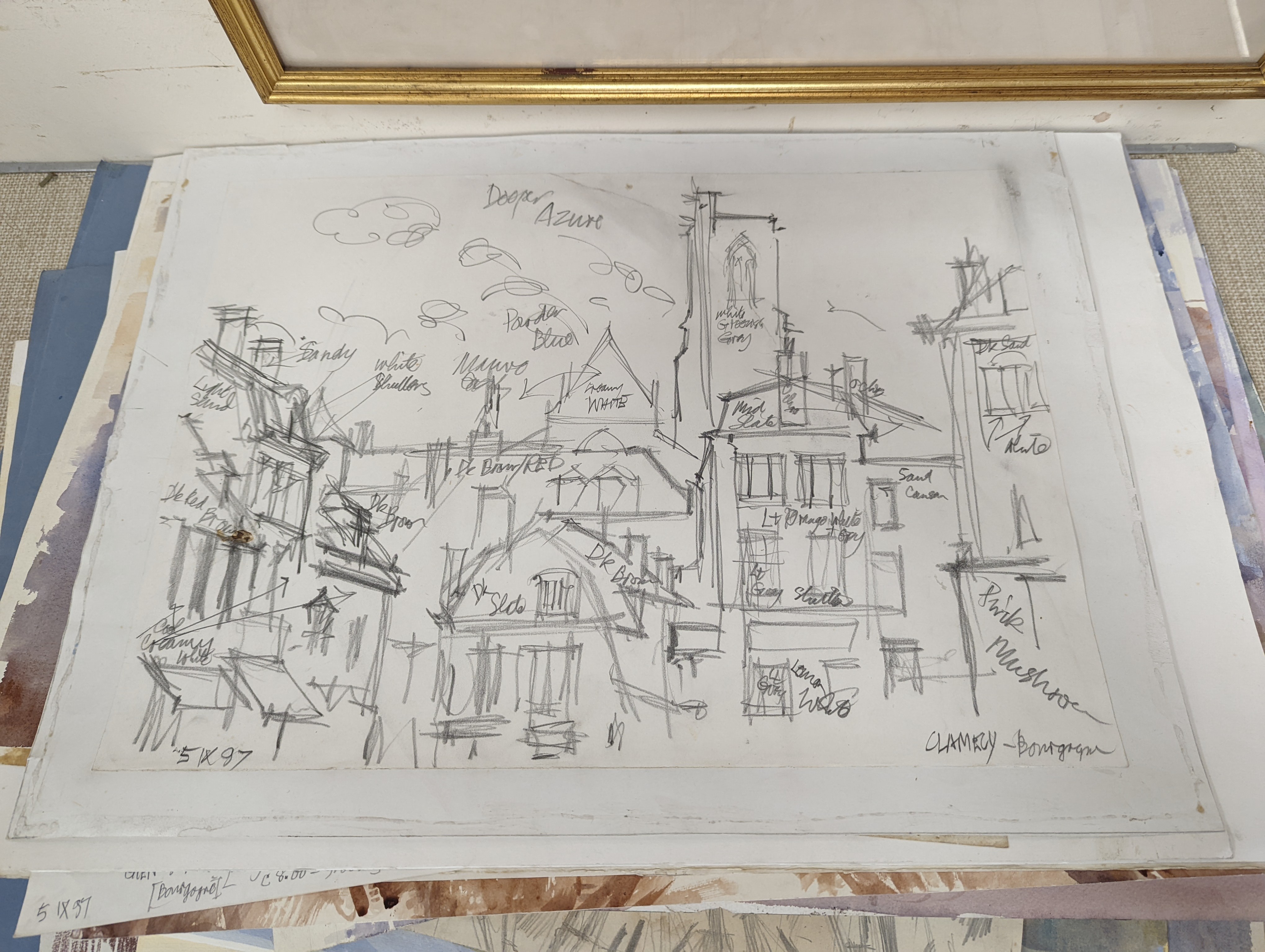 Michael Cadman (1920-2010), a group of assorted watercolours, mostly topographical scenes c.1995 to 2003, largest 46 x 61cm, one framed, the others unframed